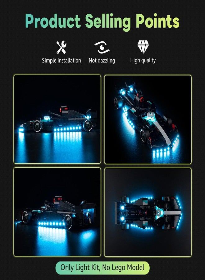 Kyglaring طقم إضاءة LED من Kyglaring متوافق مع مجموعة Lego 77244، ملحقات إضاءة لسيارة F1 W15، مصابيح فقط (النموذج غير متضمن)، إصدار كلاسيكي. - Image 3